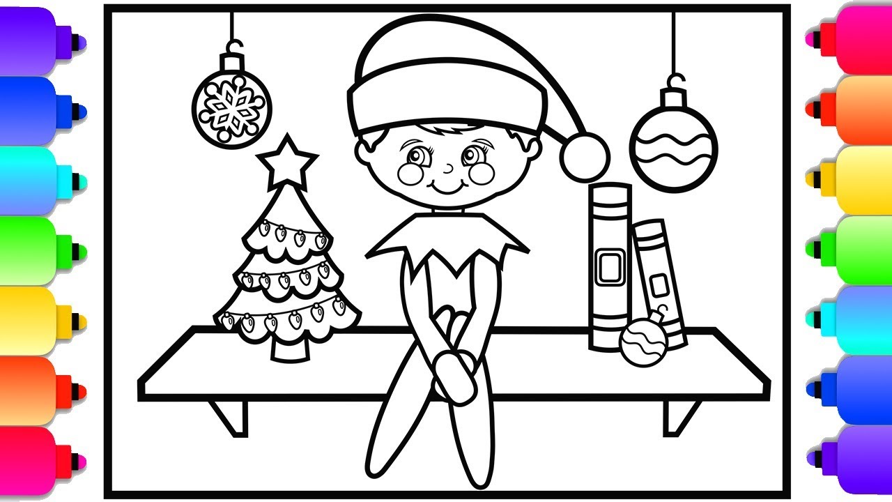 How to draw elf on the shelf christmas coloring pages for kids ððð ððð ð