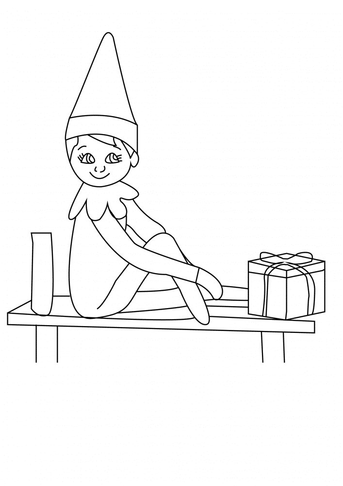 Free printable elf on the shelf coloring pages