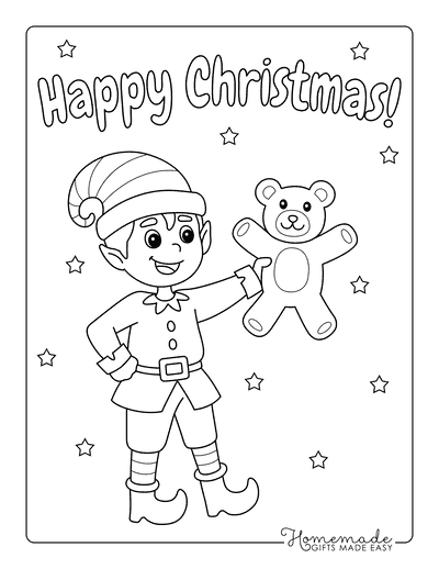 Free printable elf coloring pages for kids