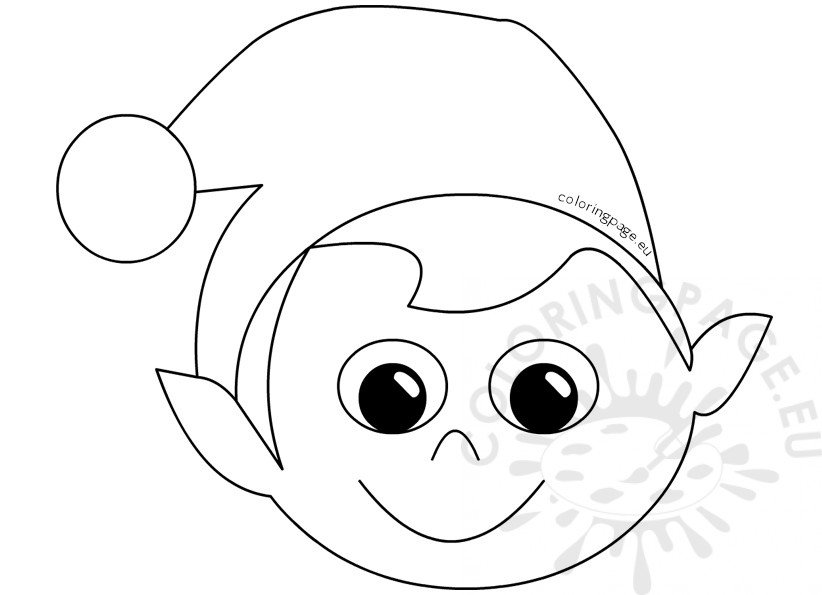Mask little elf coloring page