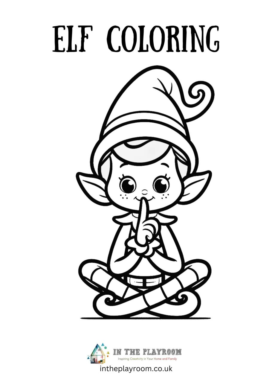 Free printable elf loring pages for kids