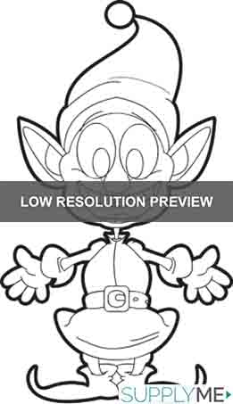 Printable elf coloring page for kids â