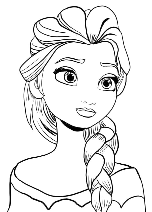 Pretty elsa coloring page