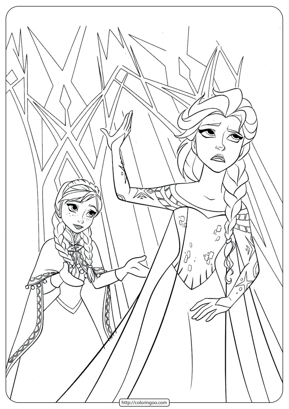 Printable disney frozen anna elsa coloring pages