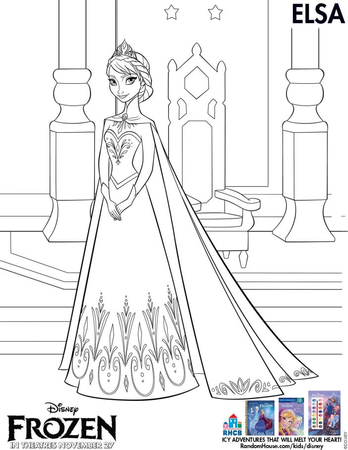 Disneys frozen printable color sheets