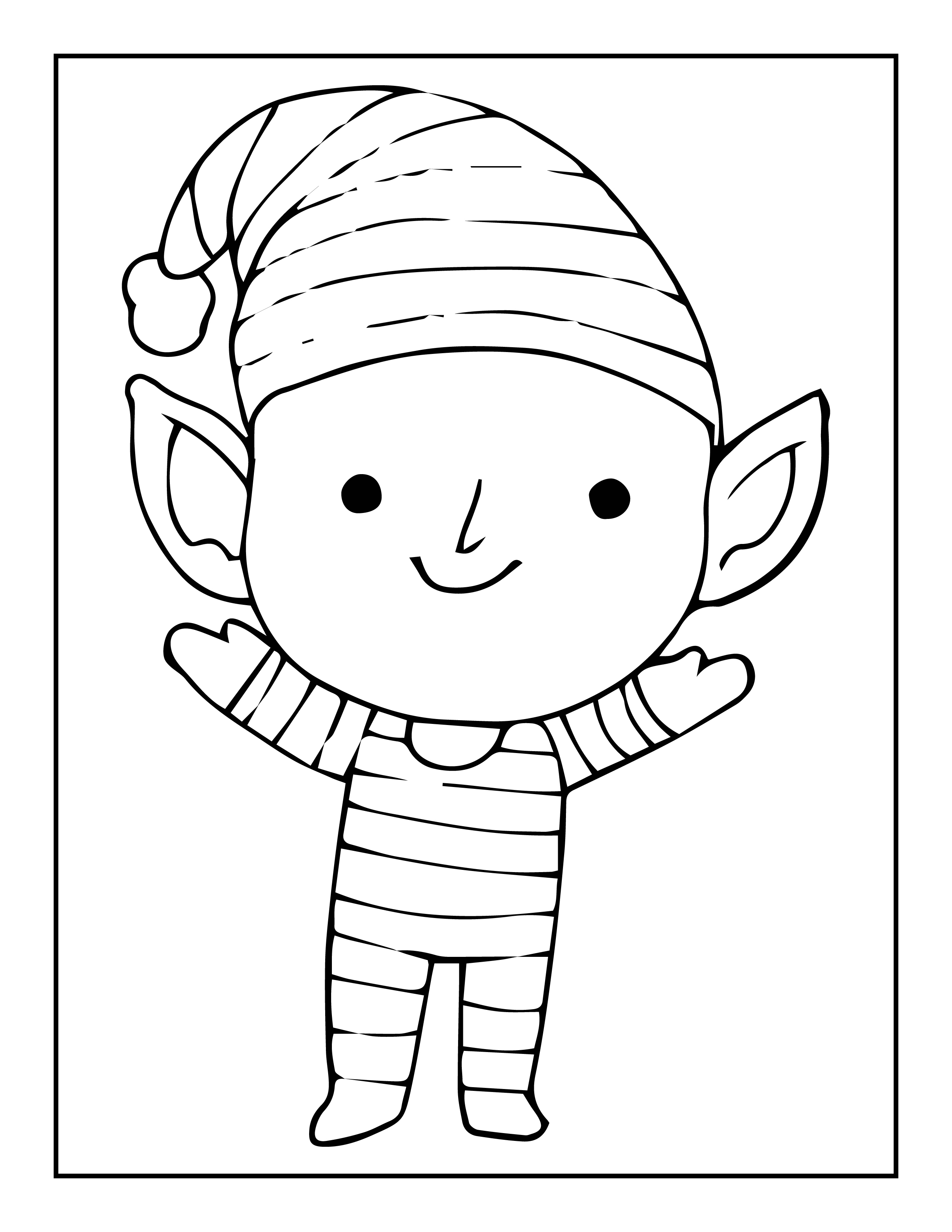 Elf coloring pages free christmas elves coloring pages