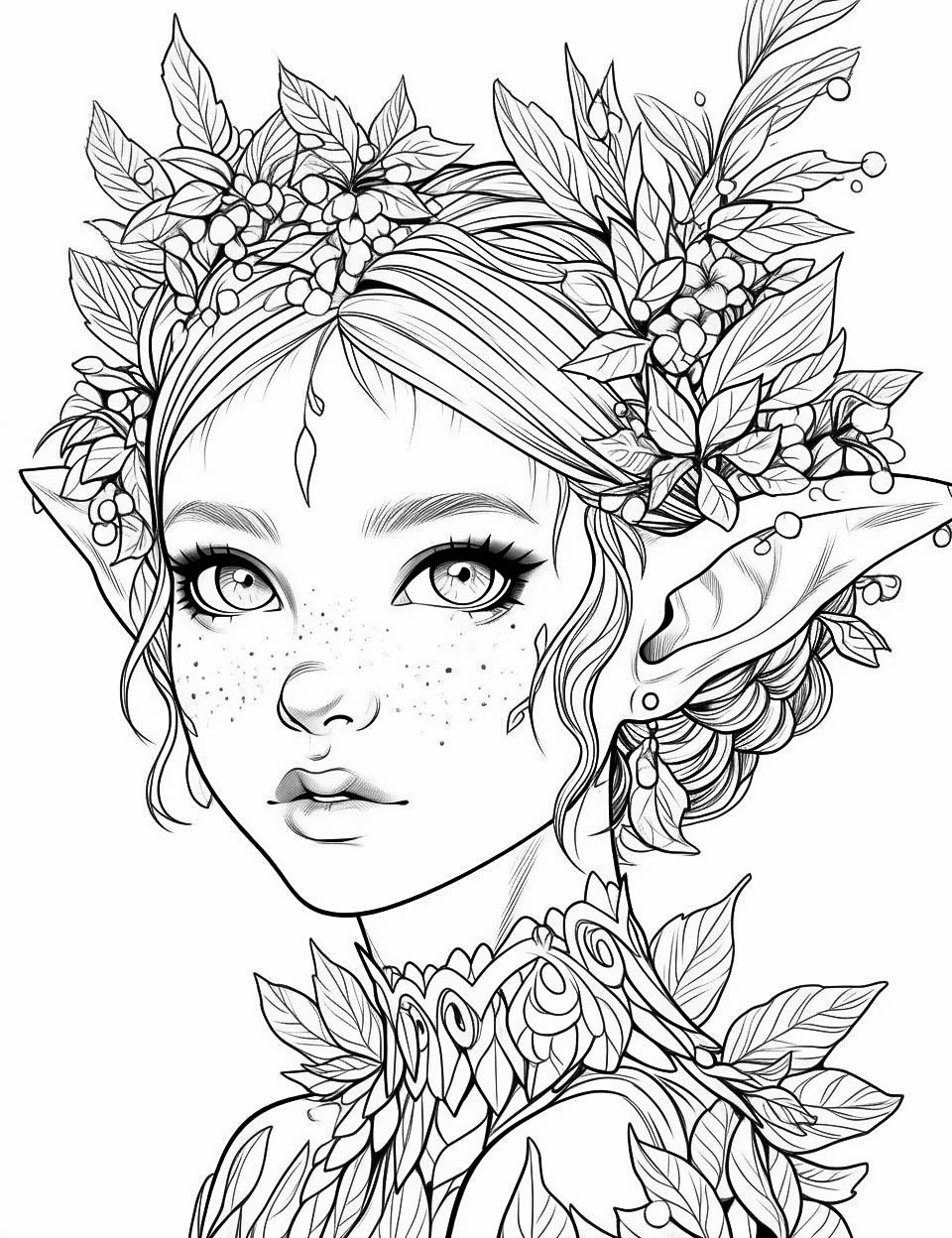 Stunning elf coloring pages for kids and adults