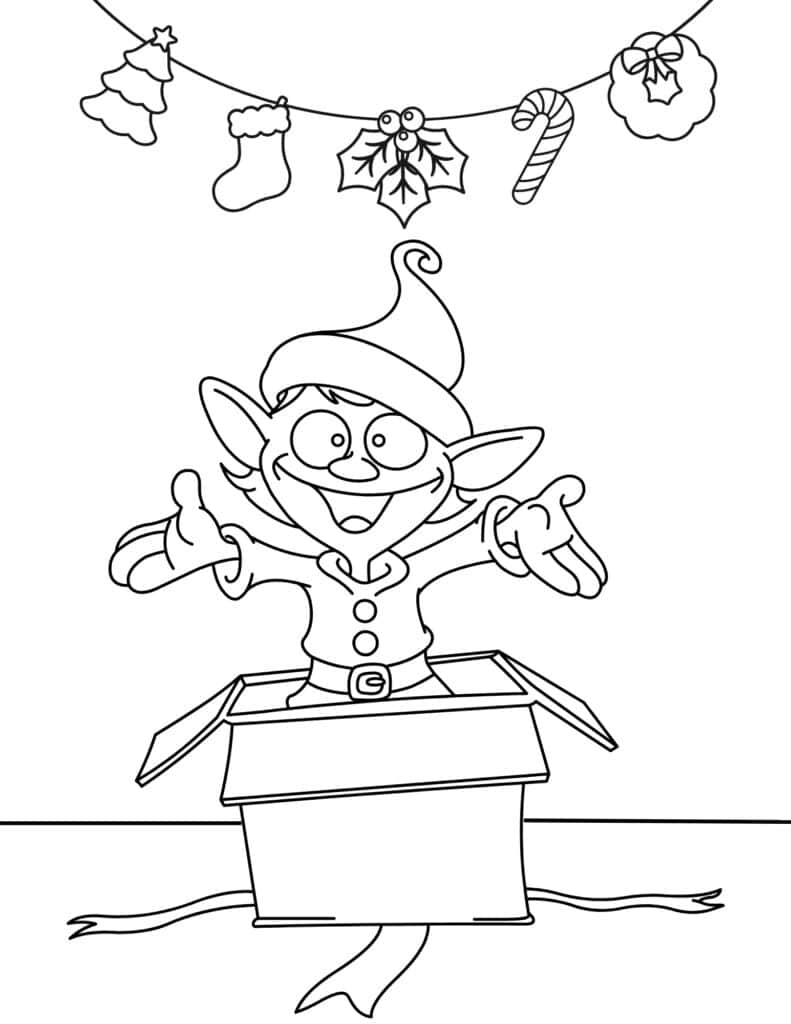 Free christmas elf coloring pages for kids