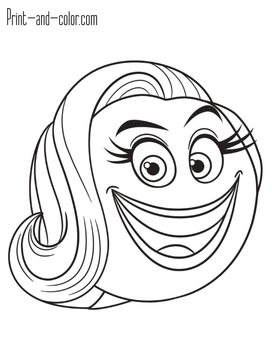 Emoji coloring pages print and color