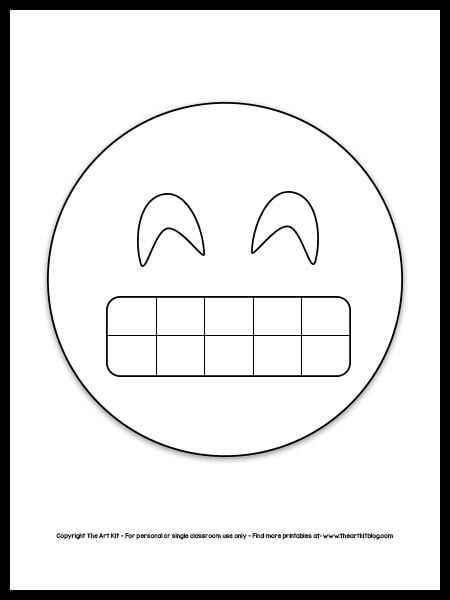 Emoji coloring page â grimacing face free printable â the art kit