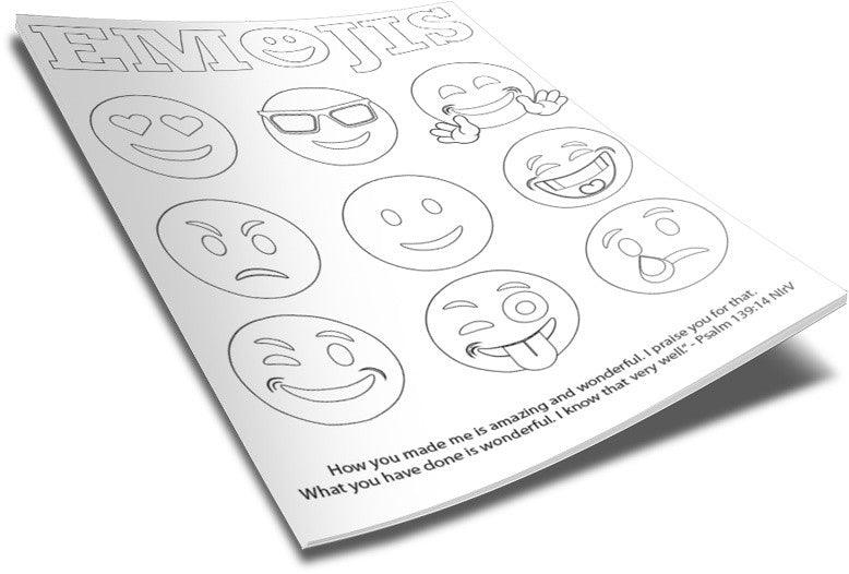 Emojis bible verse coloring page
