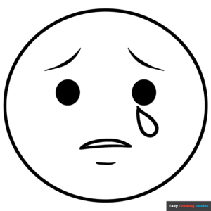 Tear emoji coloring page easy drawing guides