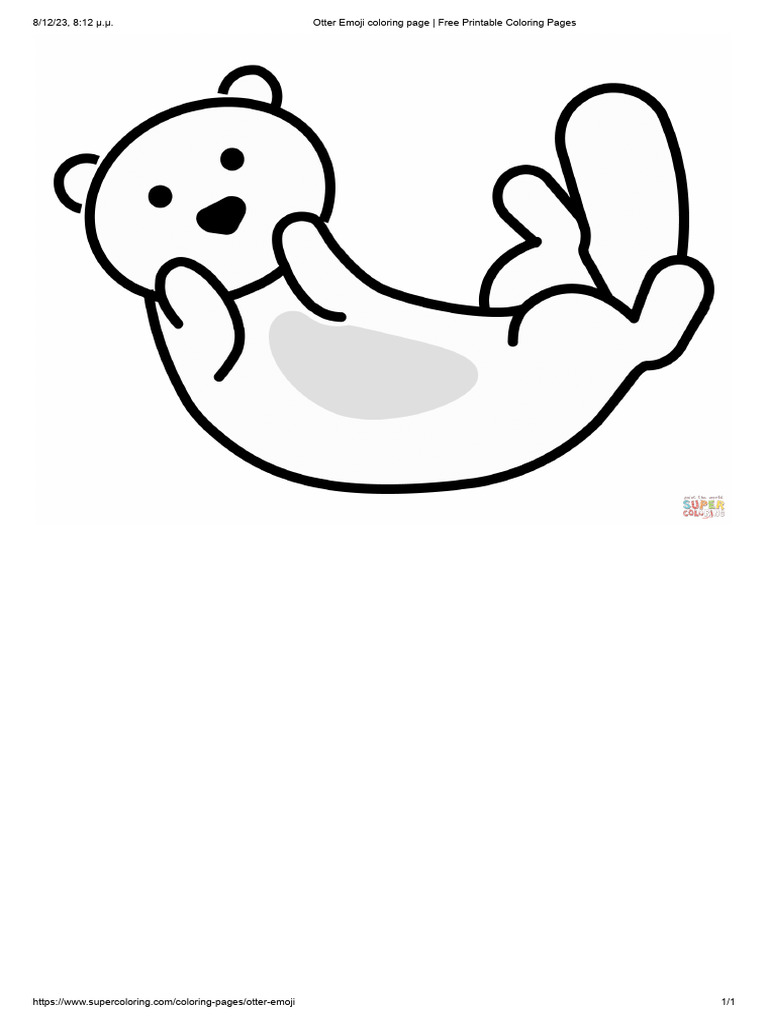 Otter emoji coloring page free printable coloring pages pdf