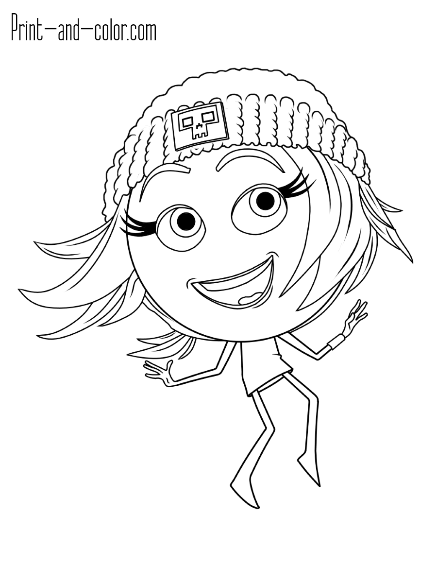 Emoji coloring pages print and color