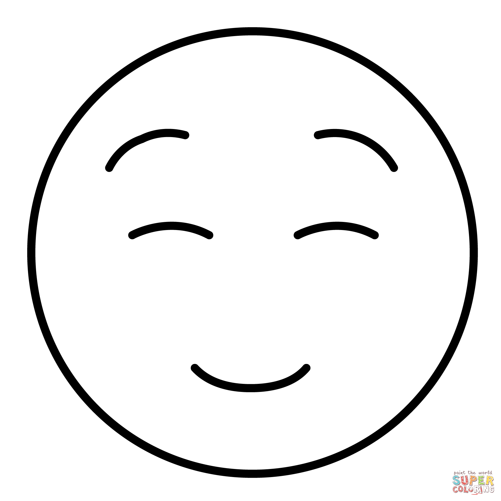 Smiling face emoji coloring page free printable coloring pages