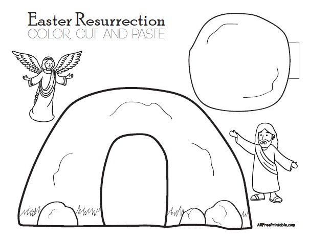 Easter resurrection color cut and paste â free printable