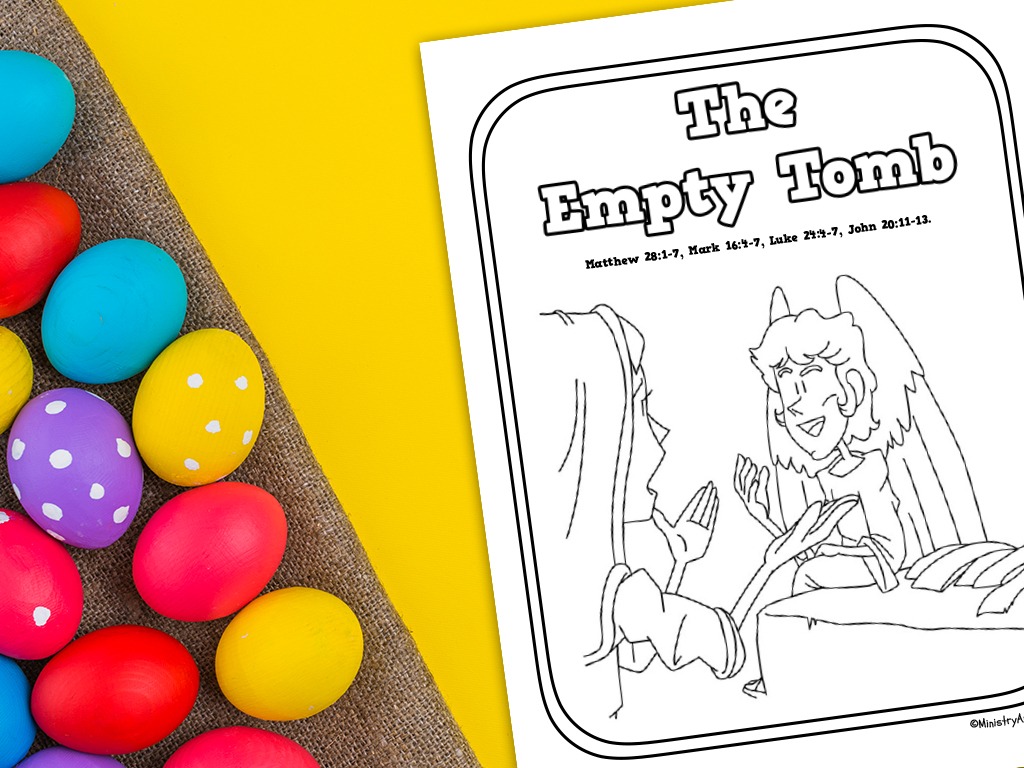 The empty tomb printable coloring page â