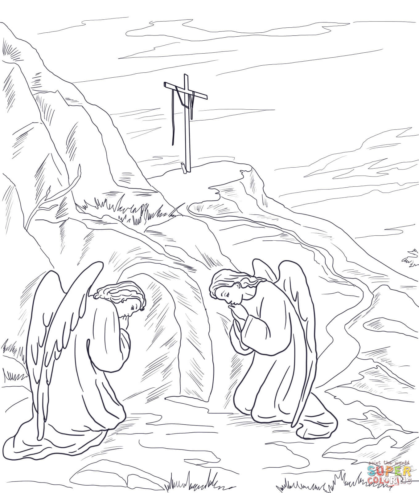 Empty tomb coloring page free printable coloring pages