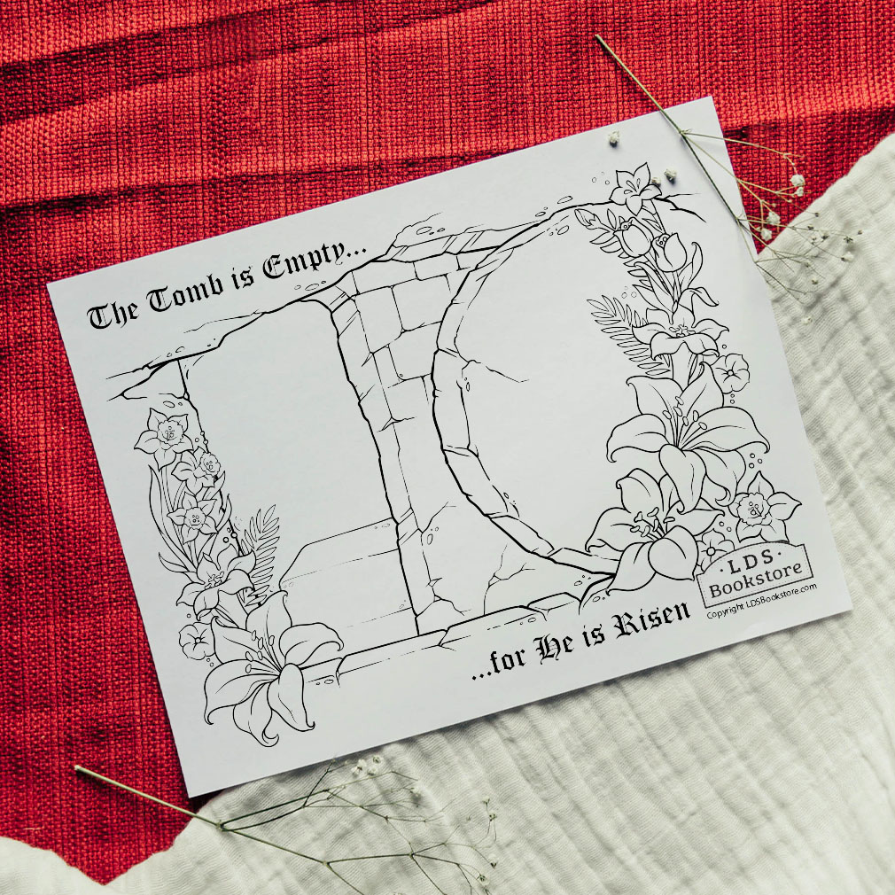 The tomb is empty easter coloring page