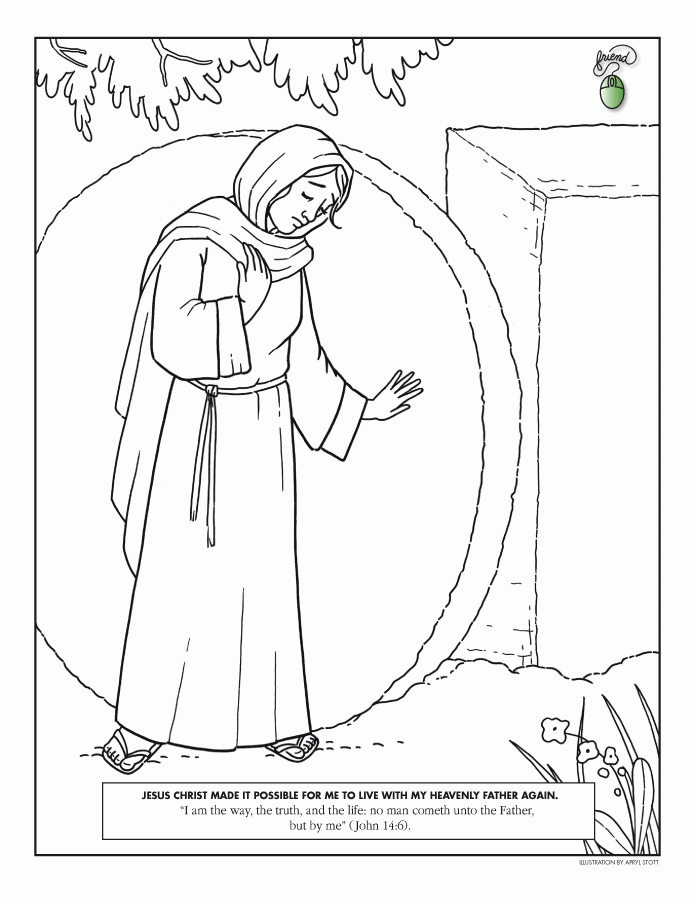 Empty tomb coloring page
