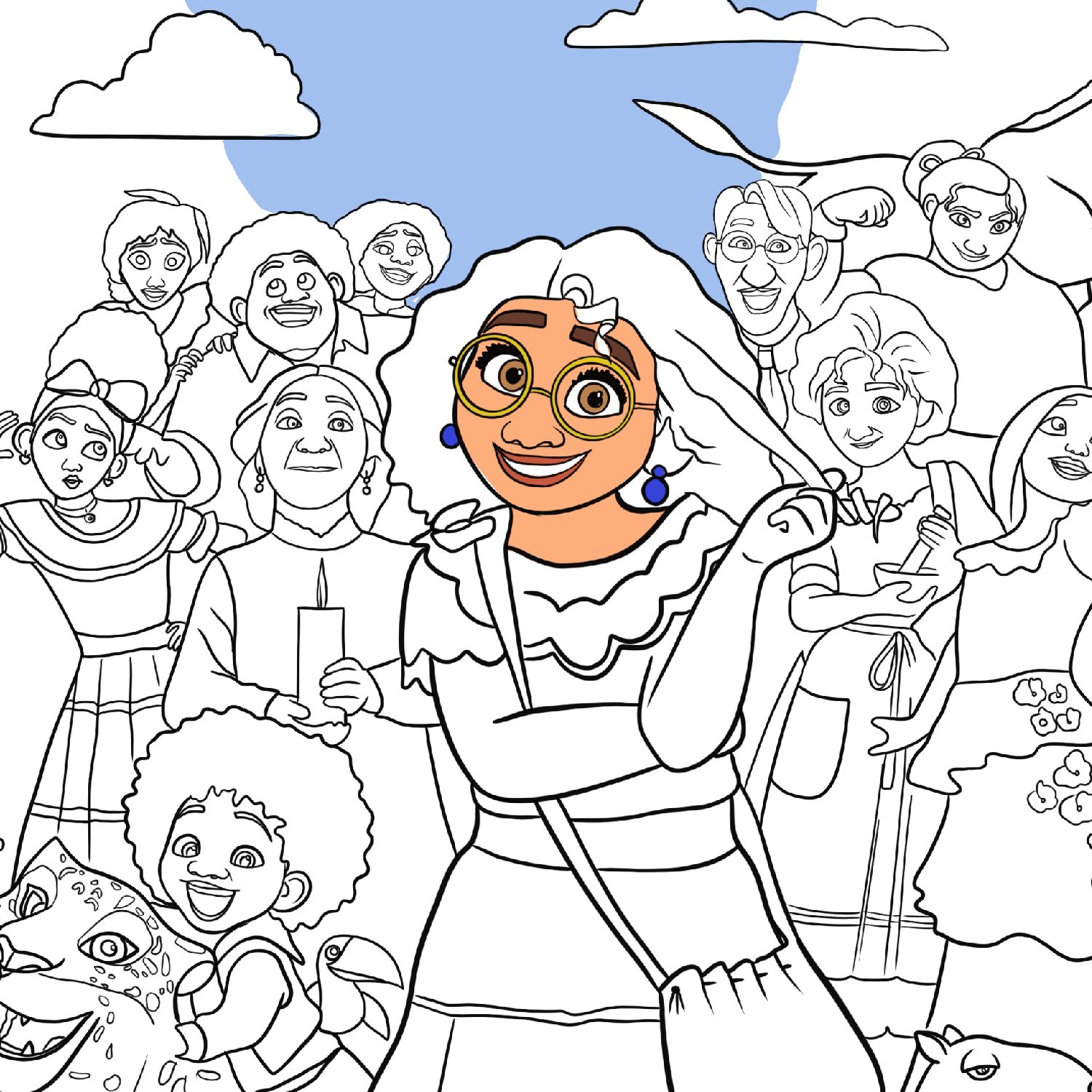 Madrigal family encanto coloring page