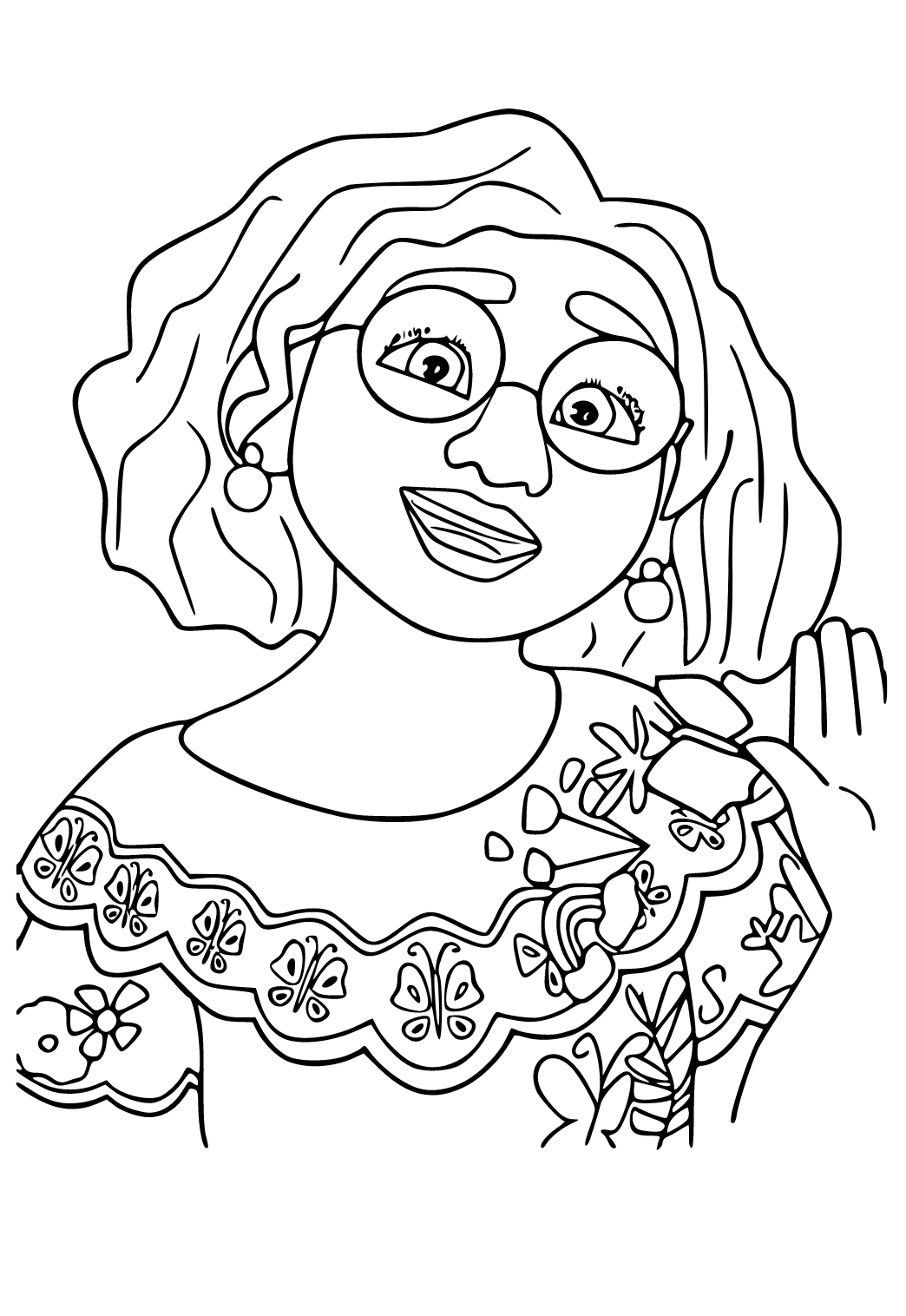 Free printable encanto hello coloring page for adults and kids