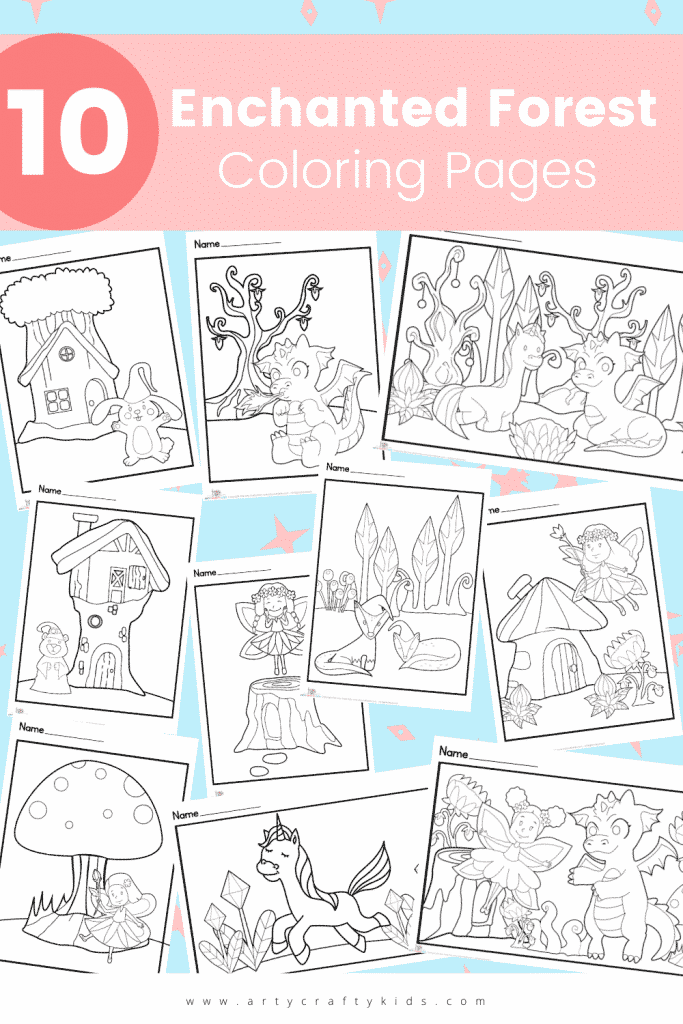Enchanted forest coloring pages