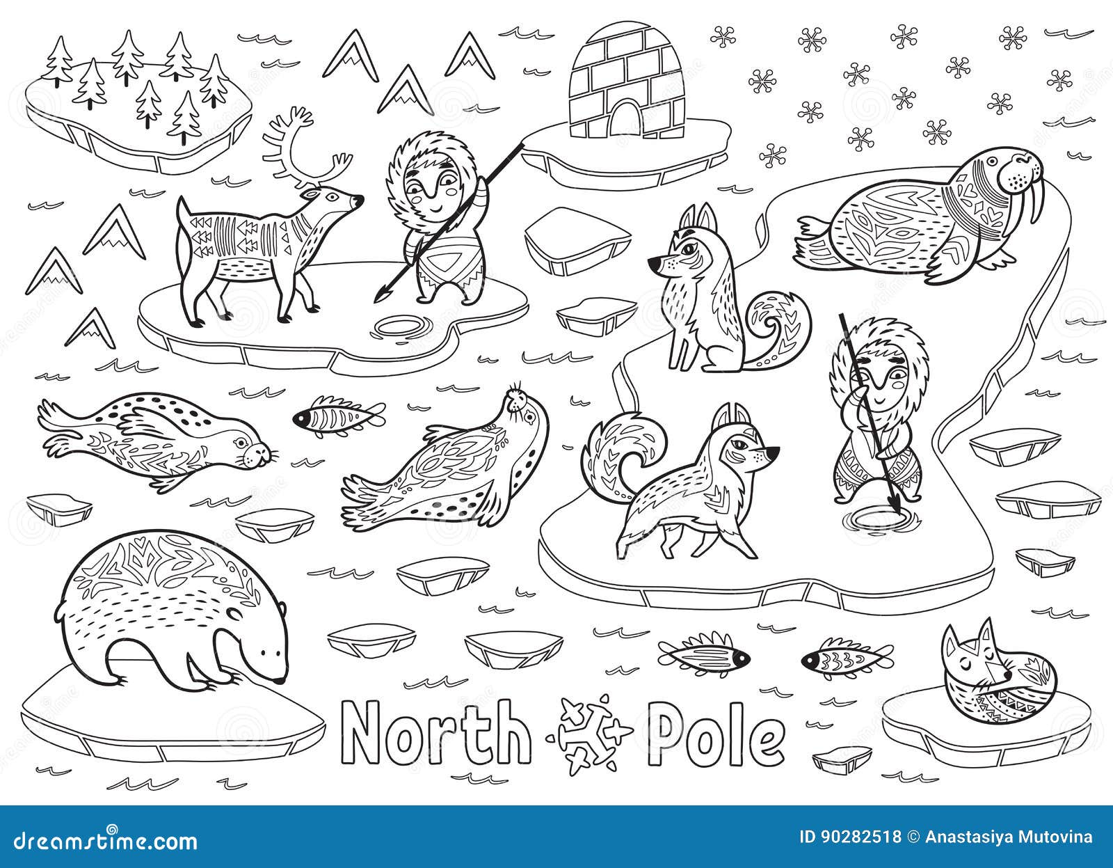 Inuit coloring stock illustrations â inuit coloring stock illustrations vectors clipart