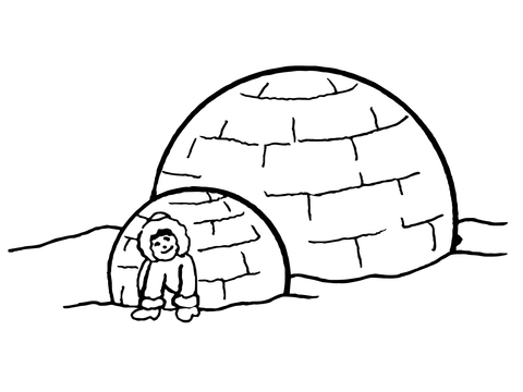 Inuit igloo coloring page free printable coloring pages