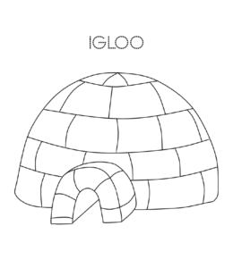 Eskimo and igloo coloring pages playing learning