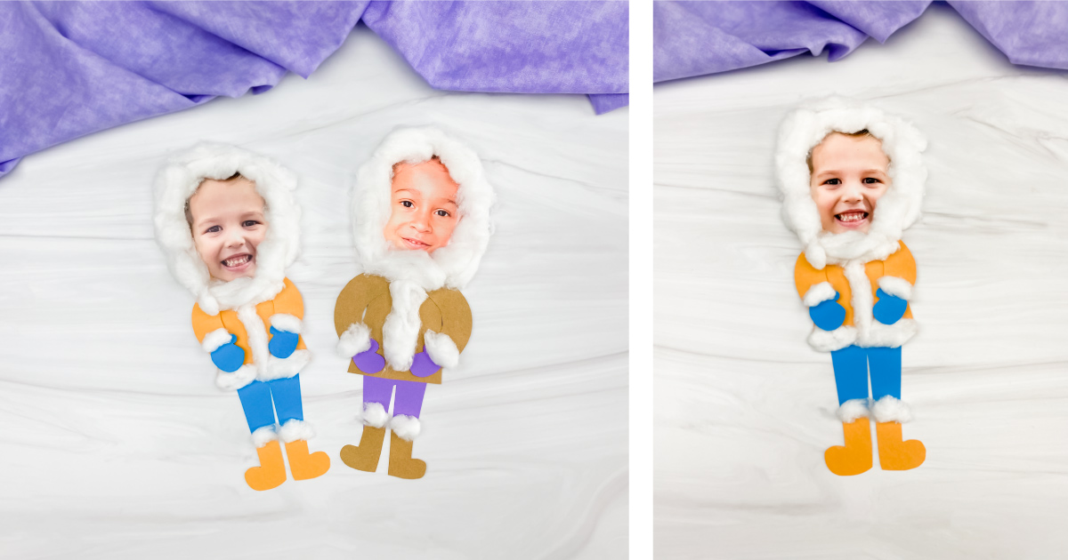 Photo eskimo craft for kids free template