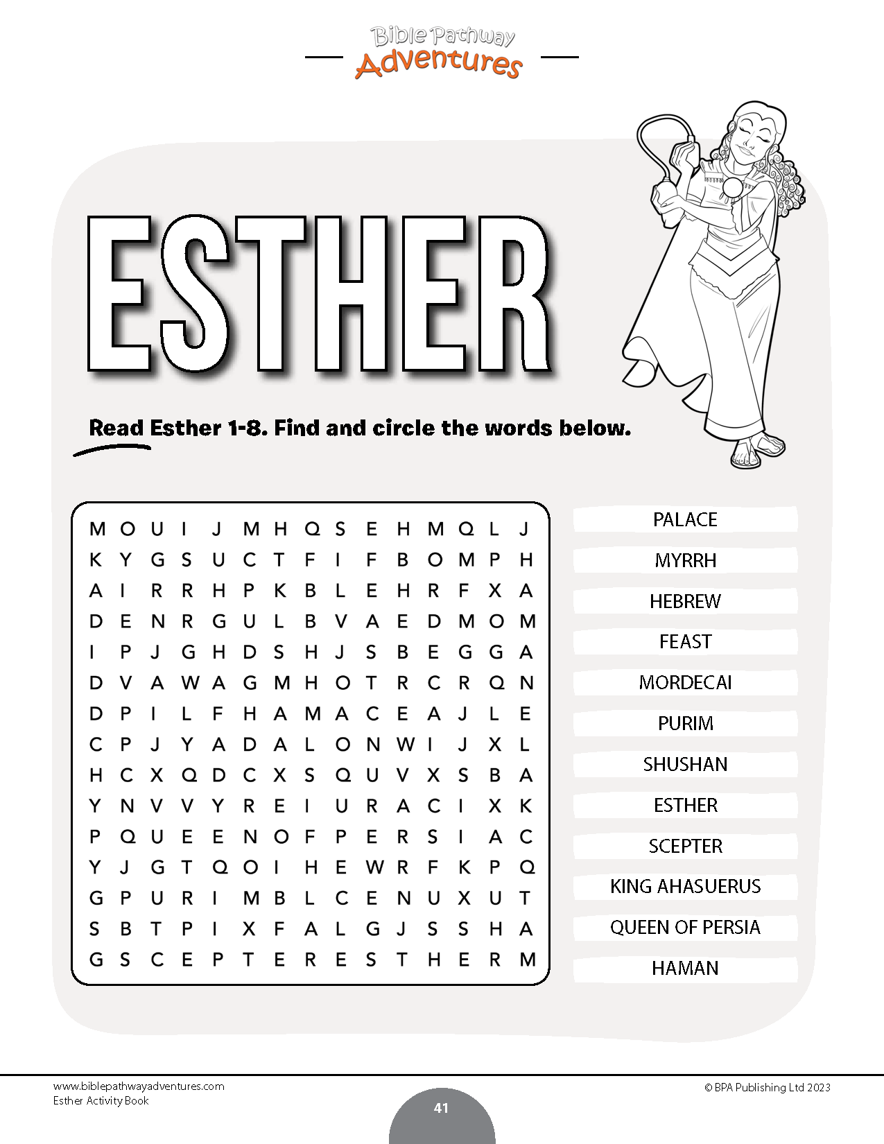 Esther activity book pdf â bible pathway adventures