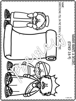 Story of esther coloring activity sheets sunday school print go