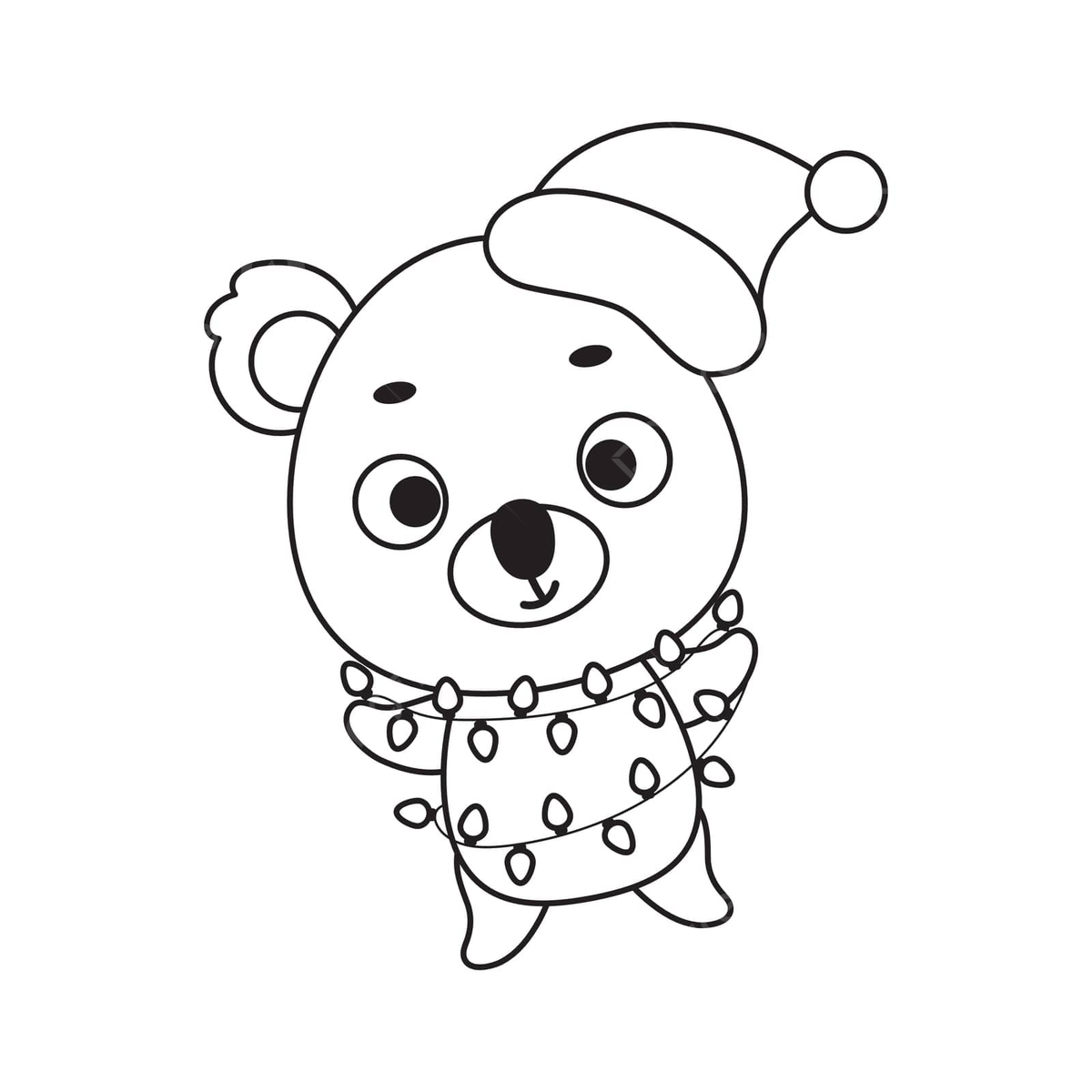 Cute christmas koala coloring page for kids light illustration education vector christmas drawing cat drawing rat drawing png and vector with transparent background for free download