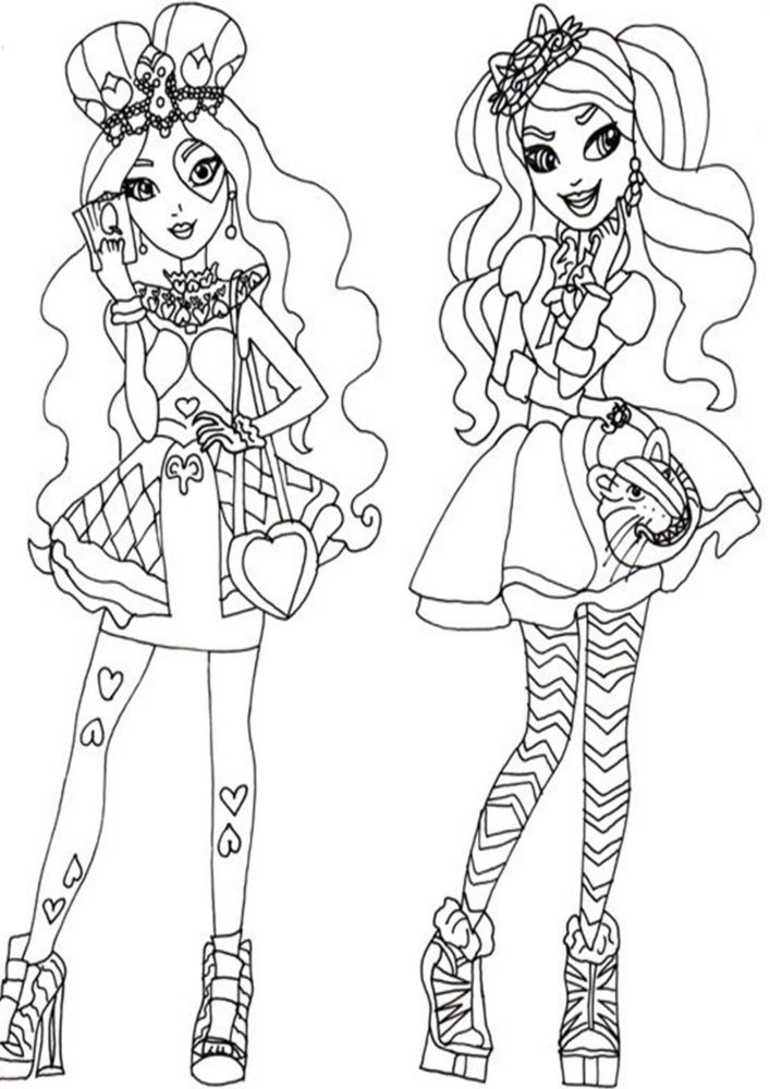 Free easy to print ever after high coloring pages