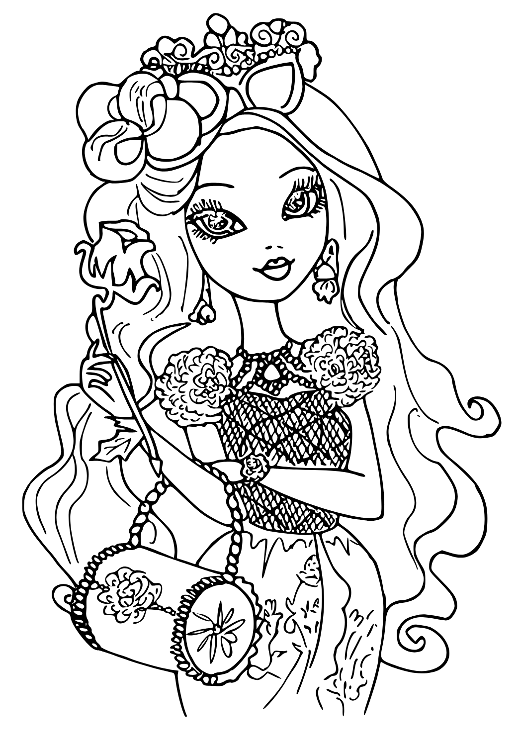 Free printable ever after high princess coloring page for adults and kids