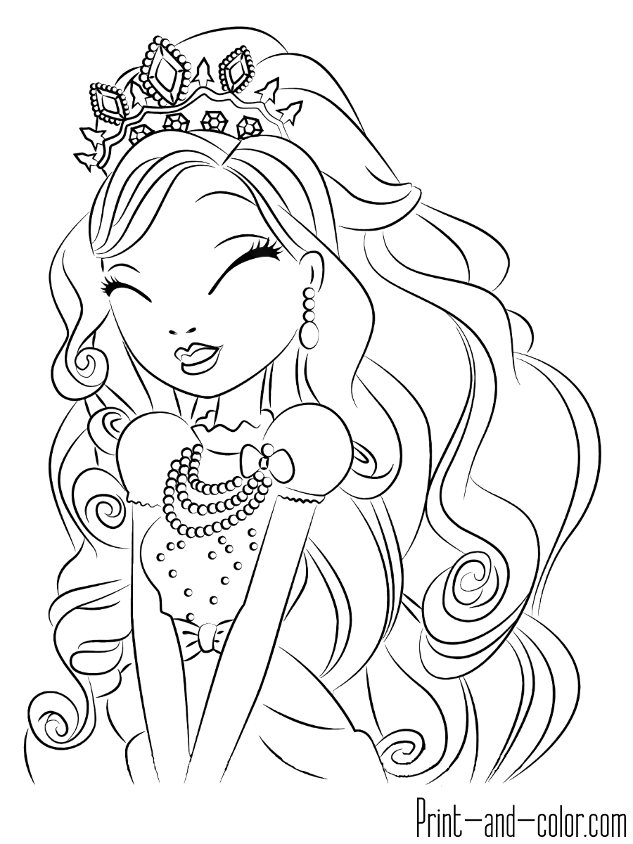 Ever after high coloring pages print and color