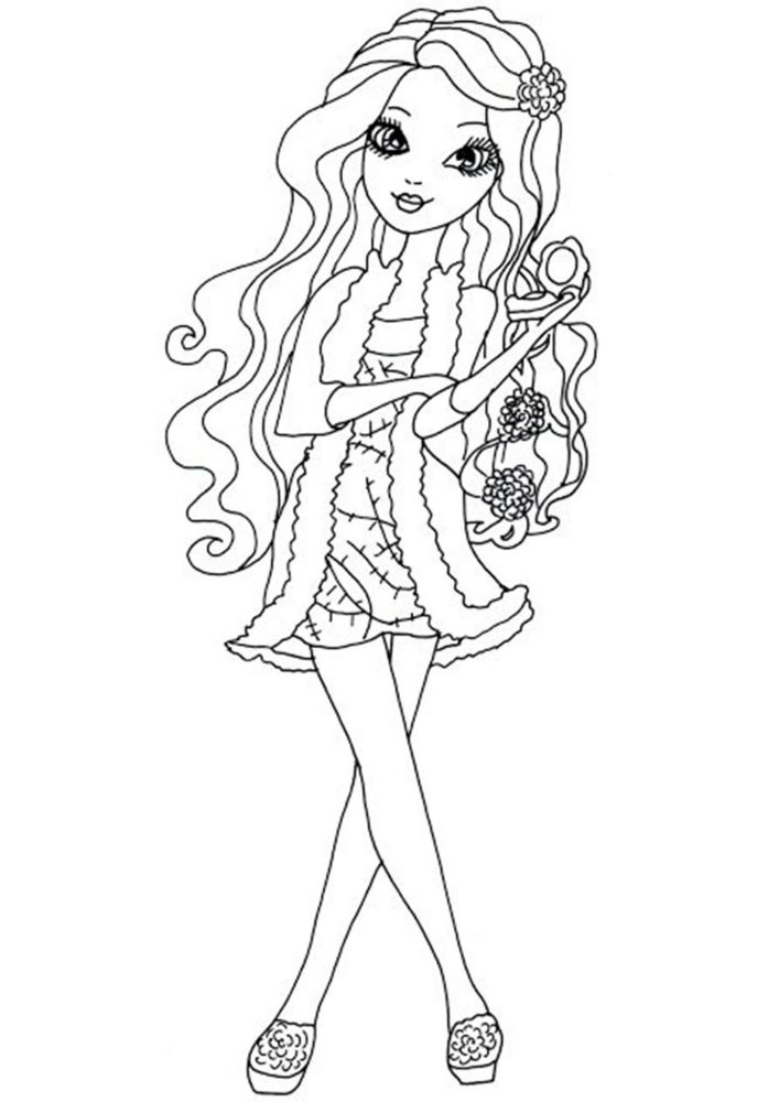 Free easy to print ever after high coloring pages