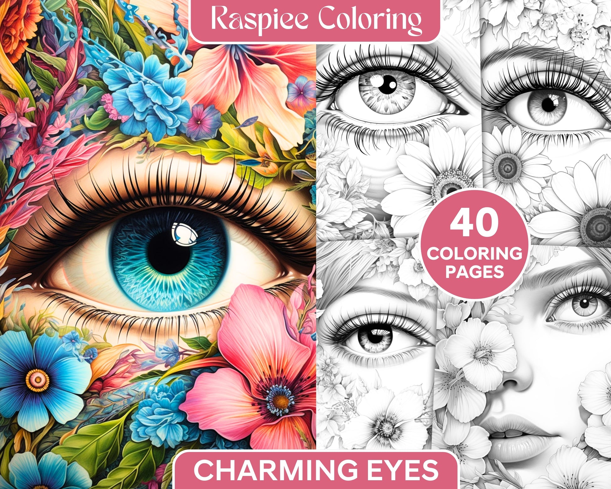 Charming eyes grayscale coloring pages printable for adults pdf fi â coloring