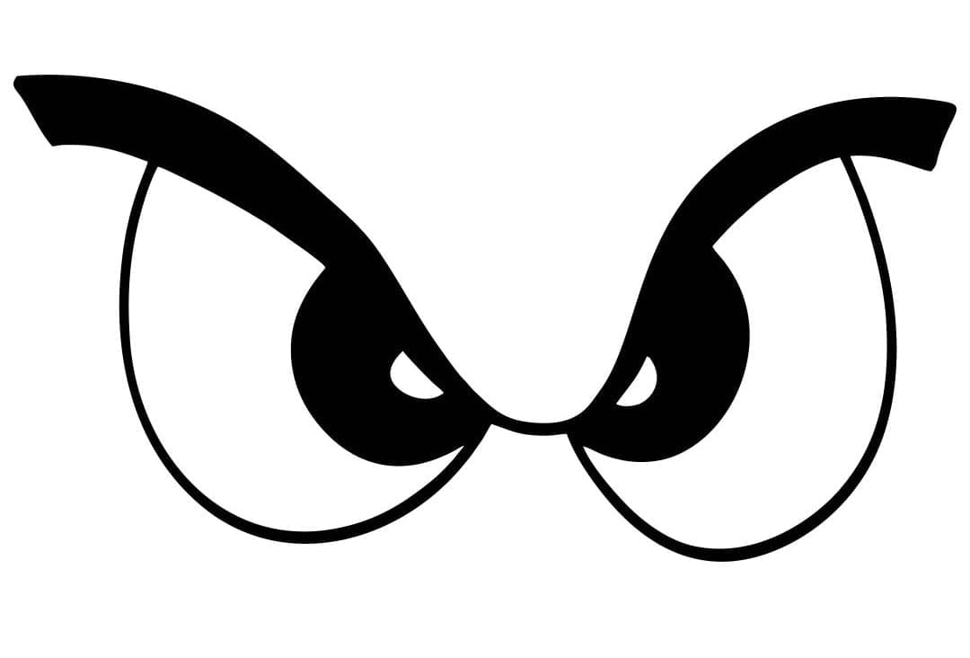Cartoon angry eyes coloring page