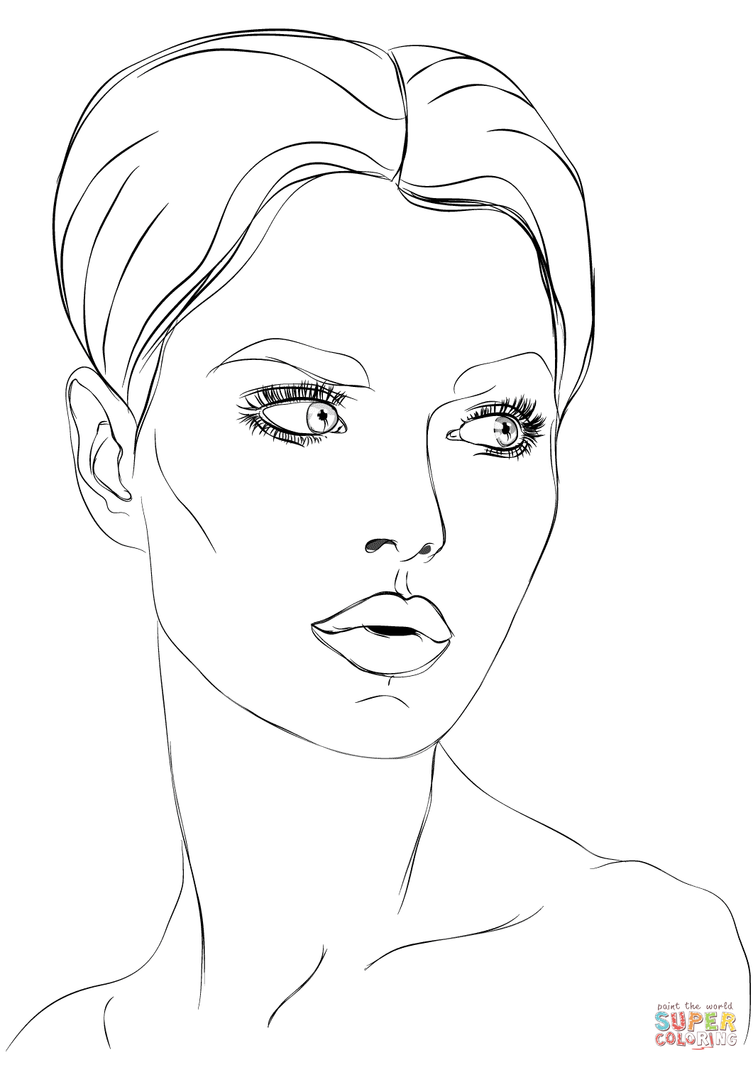 Womans face coloring page free printable coloring pages