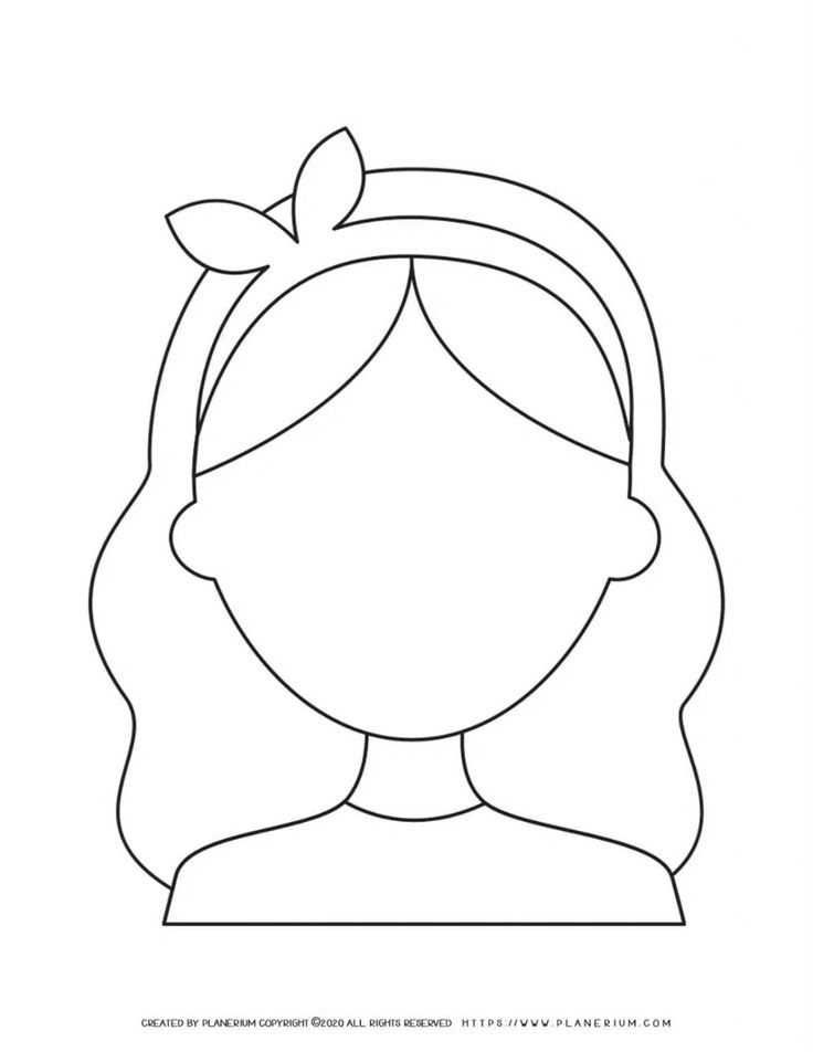 Girl face outline planerium face template face outline girl face
