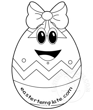 Easter egg with happy face coloring page