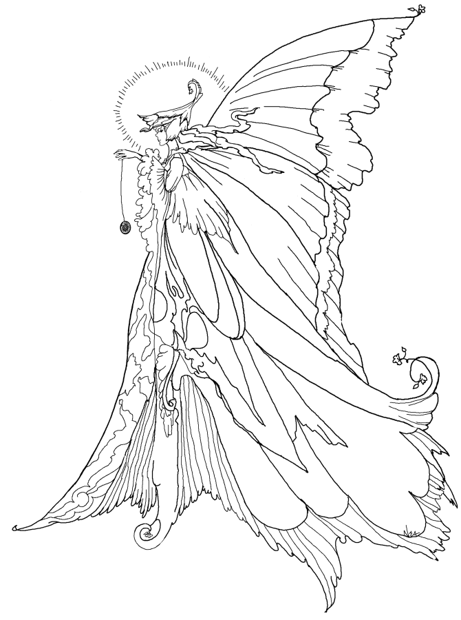 Fairy coloring pages for adults