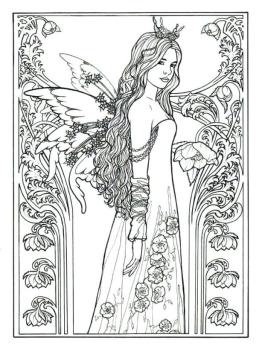 Free printable adult fairy coloring pages