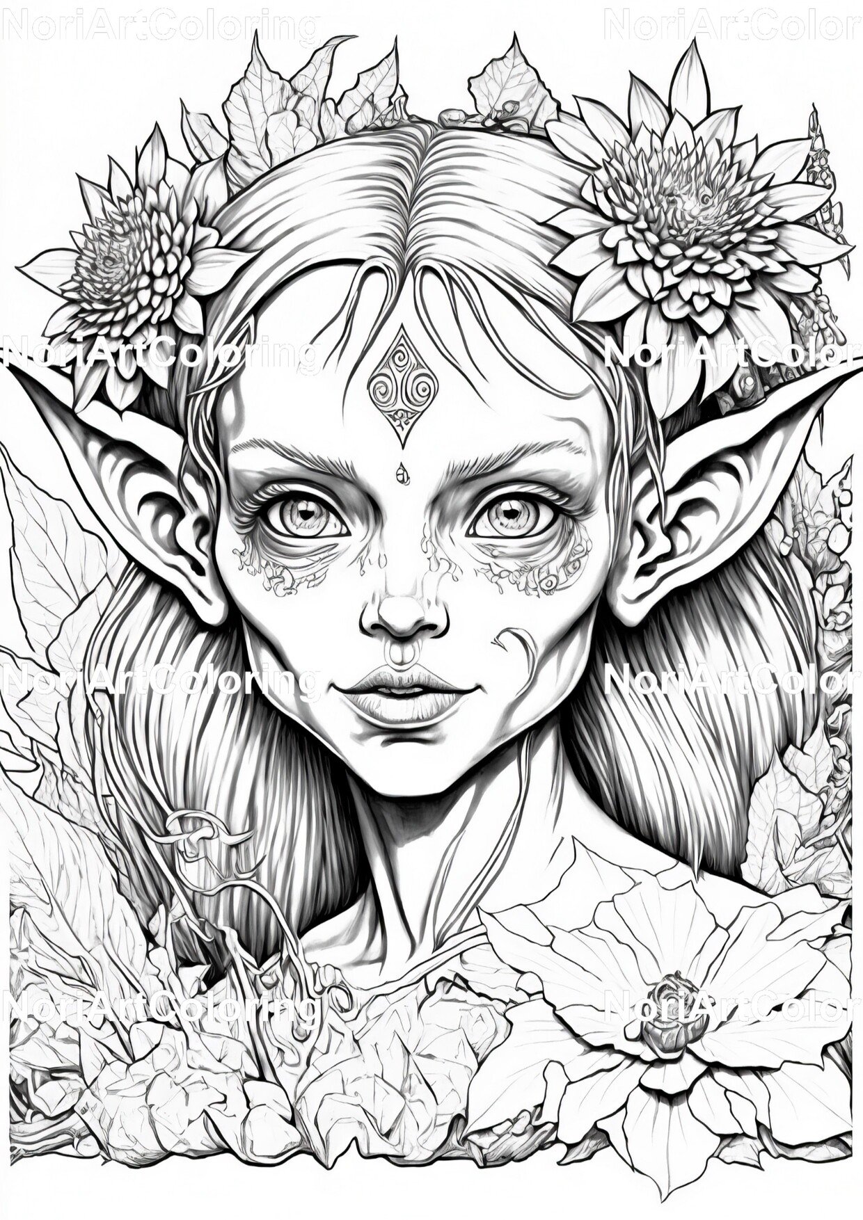 Goblins fairies gnomes orks dark forest vol coloring pages printable adult coloring pages download grayscale illustration printable