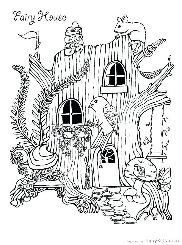 Fairy garden house coloring pages