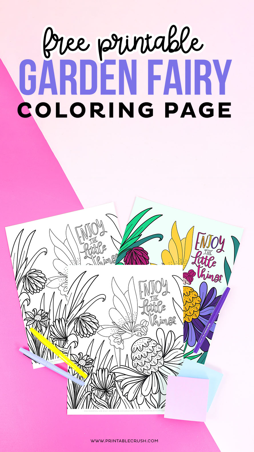 Free garden fairy coloring page