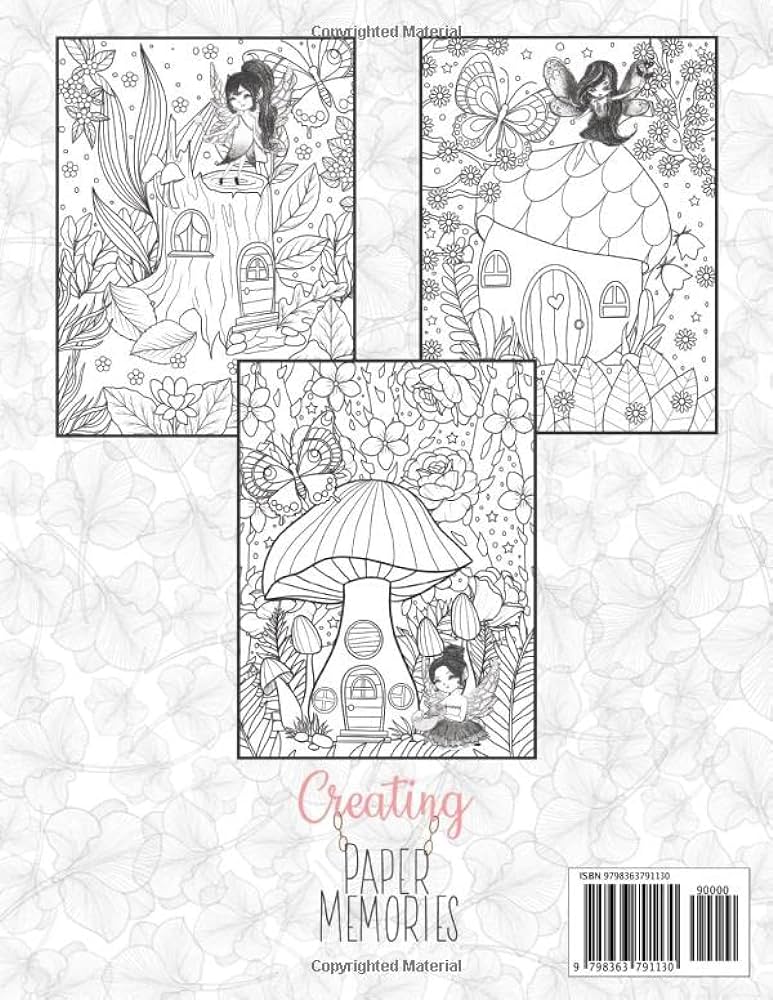 Adult loring book fairy houses and fairies for teens and adults x â soft ver detailed loring pages every page is different anti