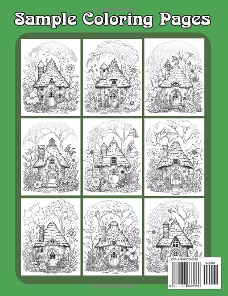Large print fairy houses coloring book an adult coloring book large print whimsical and grayscale images fantasy fairy houses coloring book of fairytale architecture houses s t shasha tendon fairy book